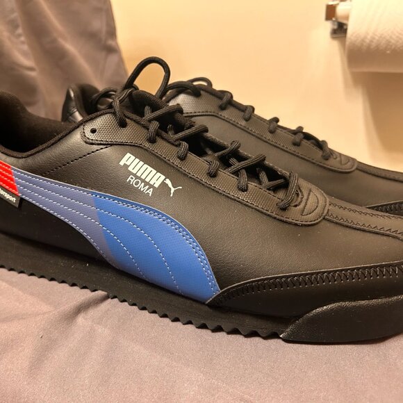 Puma BMW MMS Roma Via Sneakers – Black/Blue/Red – Men’s 12 – New in Box - Picture 1 of 6